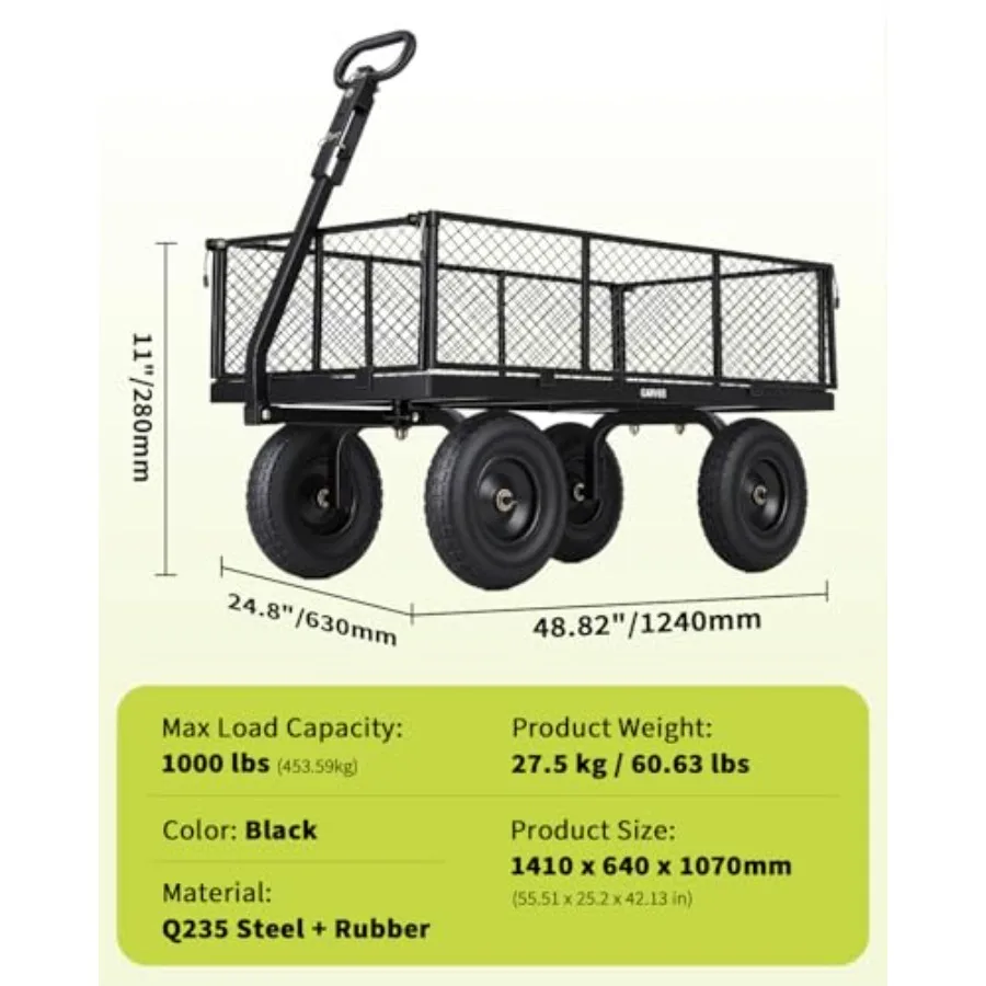 Versatile Outdoor Utility Cart- Heavy-Duty, 13