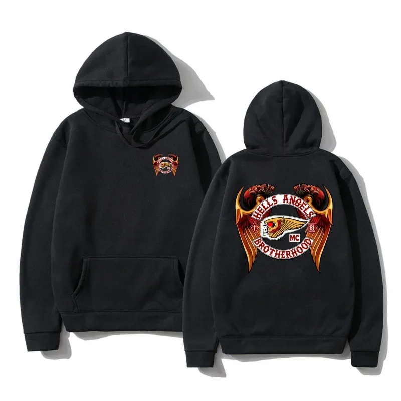 Winter Cotton Men Hells Angels Sports Shirt Brotherhood Motorclub Vintage Fleece Hoodie Sweatshirts Graphic Hoodies Y2K Unisex