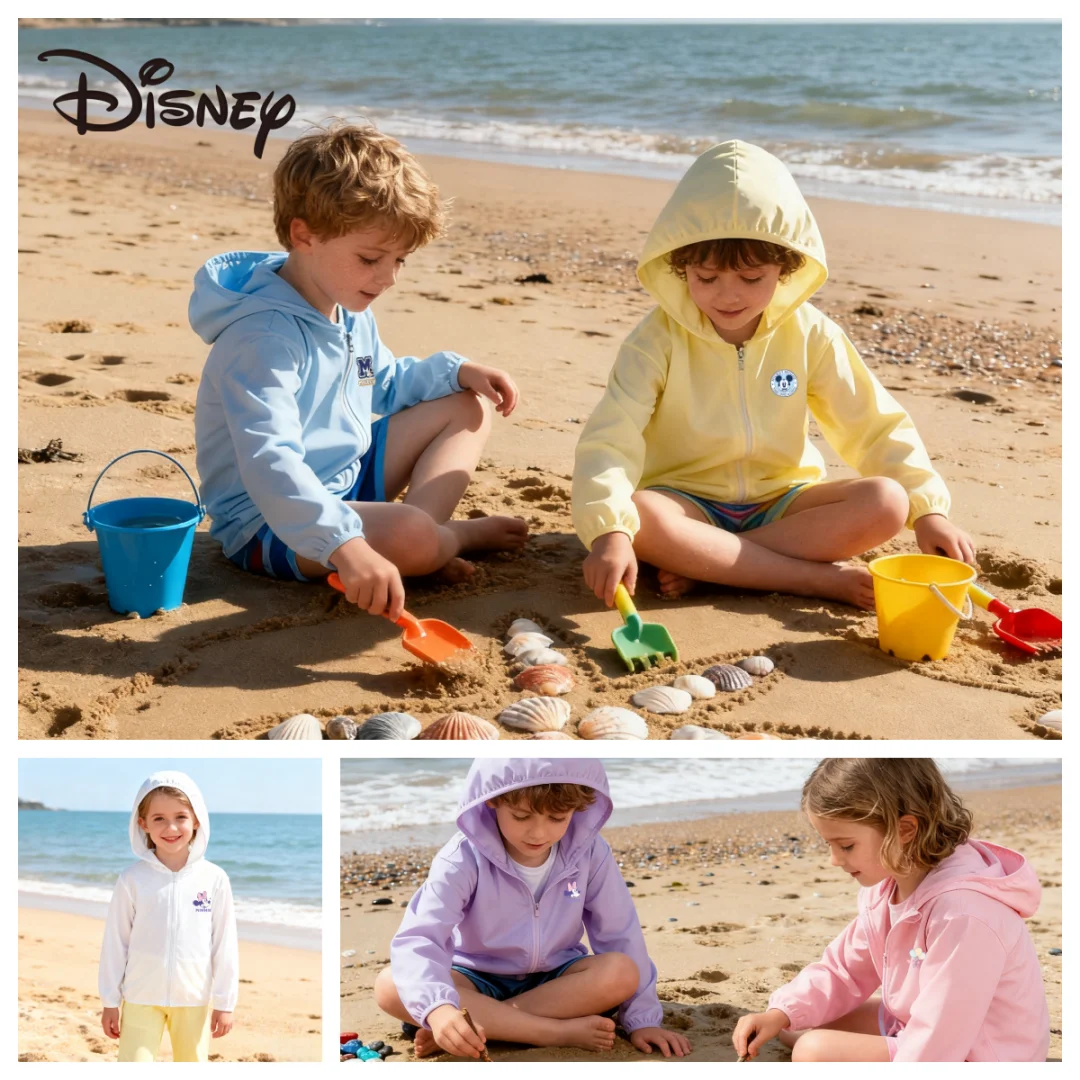 

Disney Kids Lightweight UV-proof Outerwear Mickey Minnie Pattern Children SPF50+ Anti-sunburn Jacket 4 Seasons Breathable Jacket