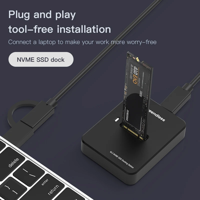 Zewnętrzny dysk twardy SSD Obudowa dysku twardego M.2 SSD 10 Gb/s M.2 NVME SATA Stacja dokująca SSD Online Przepustowość odczytu i zapisu dla komputera PC