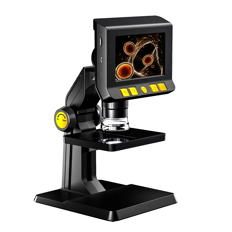 Microscope électronique 50-1000X avec écran 4,3'' 1080P, 8 lumières LED, caméra loupe pour soudure et réparation de téléphones
