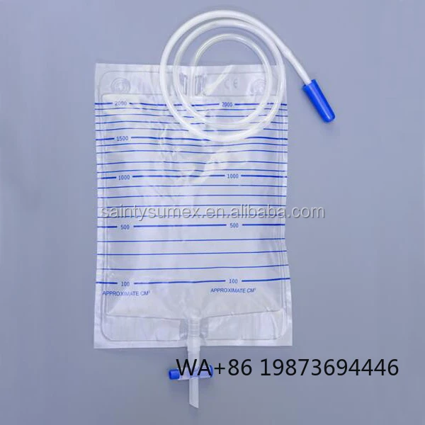 

Disposable 2000ml Adult Urine Bag, Medical Grade with T Valve for Urinary Care