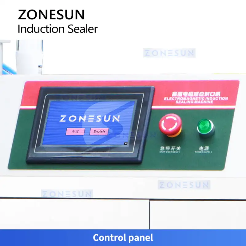 

ZONESUN ZS-FK4000 Water-Cooled Induction Sealing Machine Continuous Plastic Cap And Aluminum Foil Sealer for Packaging Industry