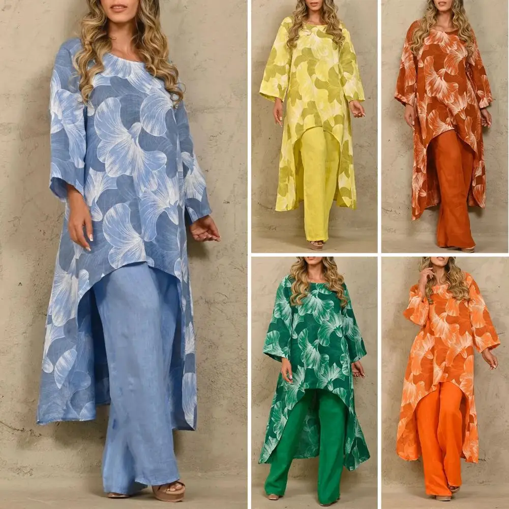 Two Piece Sets Women Tracksuit Fashion Summer Matching Sets 2PCS Casual 3/4 Sleeve Irregular Blouse Suits Urban Outifits7