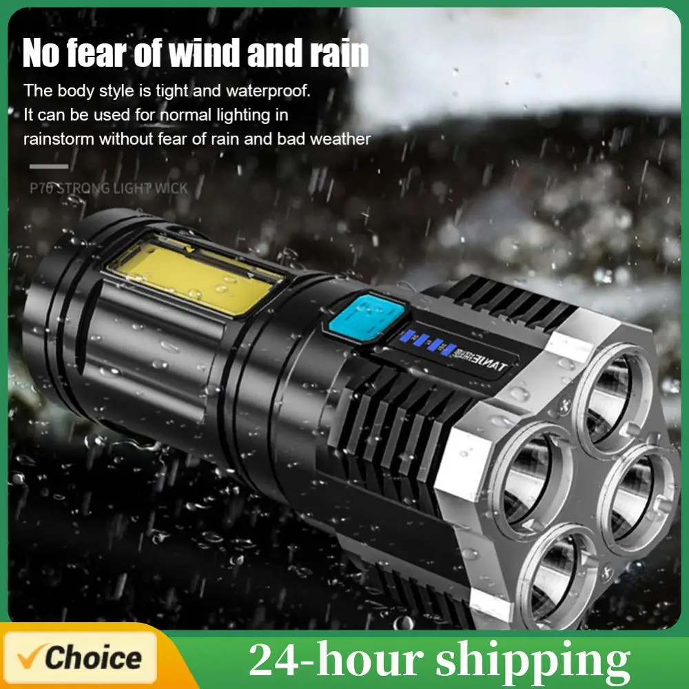 

Перезаряжаемый фонарик COB с боковым освещением Мощные фонарики Светодиодный фонарик для кемпинга и рыбалки Супер яркий походный фонарь