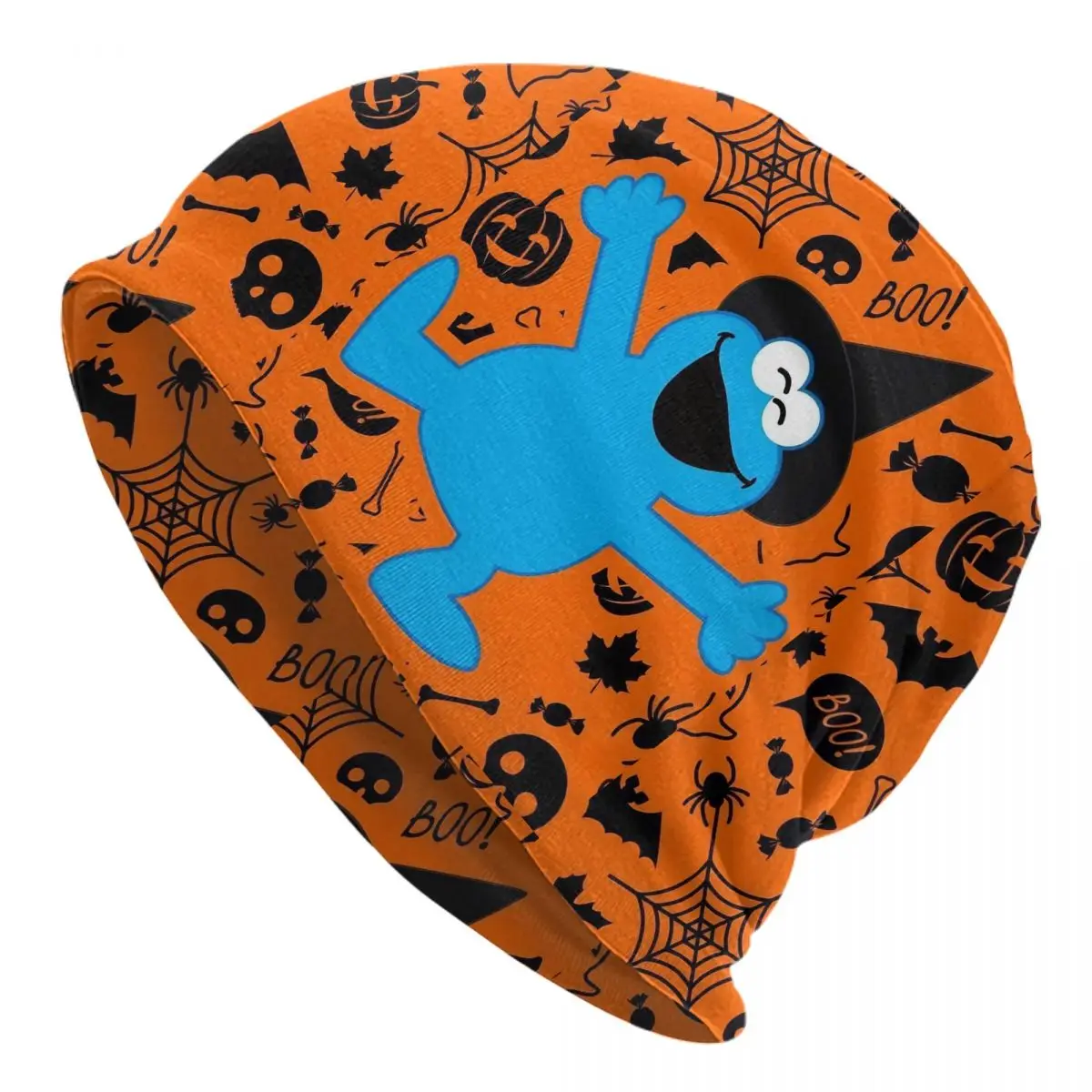 Sesame Street Cartoon Cap Cookie Monster Halloween Hip Hop Unisex Outdoor Skullies Beanies Hats Summer Warm Dual-use Bonnet Hat