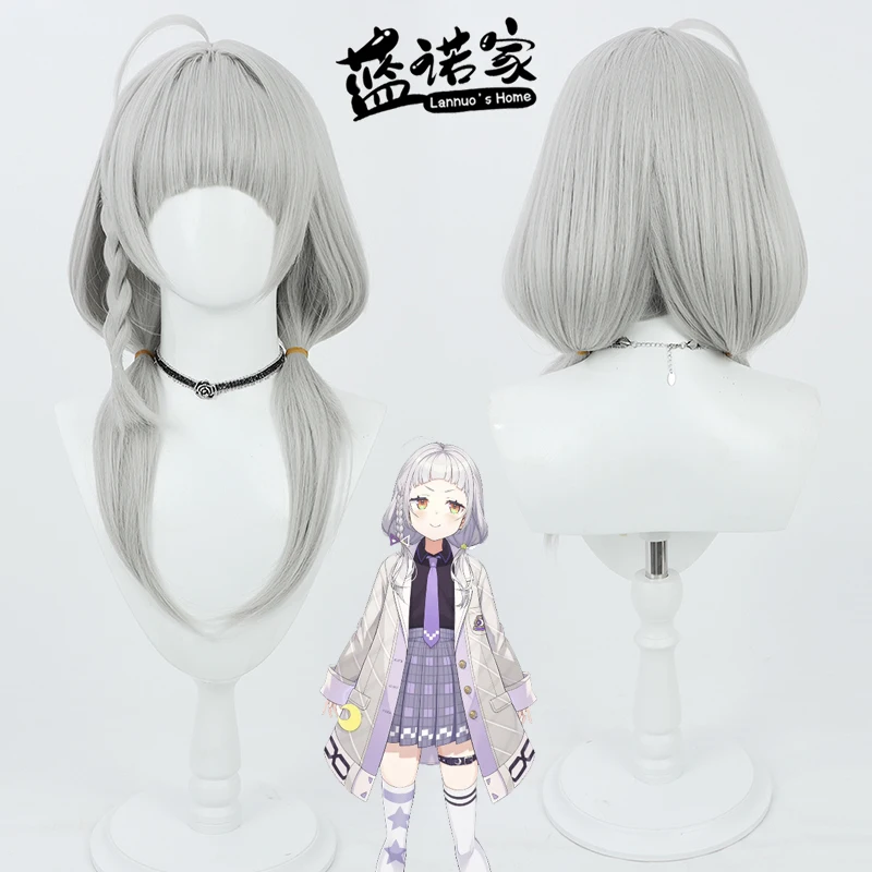 

Virtual YouTube Vtuber Murasaki Shion Cosplay Wig Halloween Carnival Party Props Synthetic Hair Heat Resistant Fiber + Wig Cap