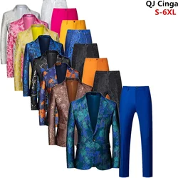 Luxury Brand Tuxedo 2 Piece, Wedding Party Blazer and Pants, Slim Fit Men's Suits Asian Size M-6XL, Jaqueta + Pantalones