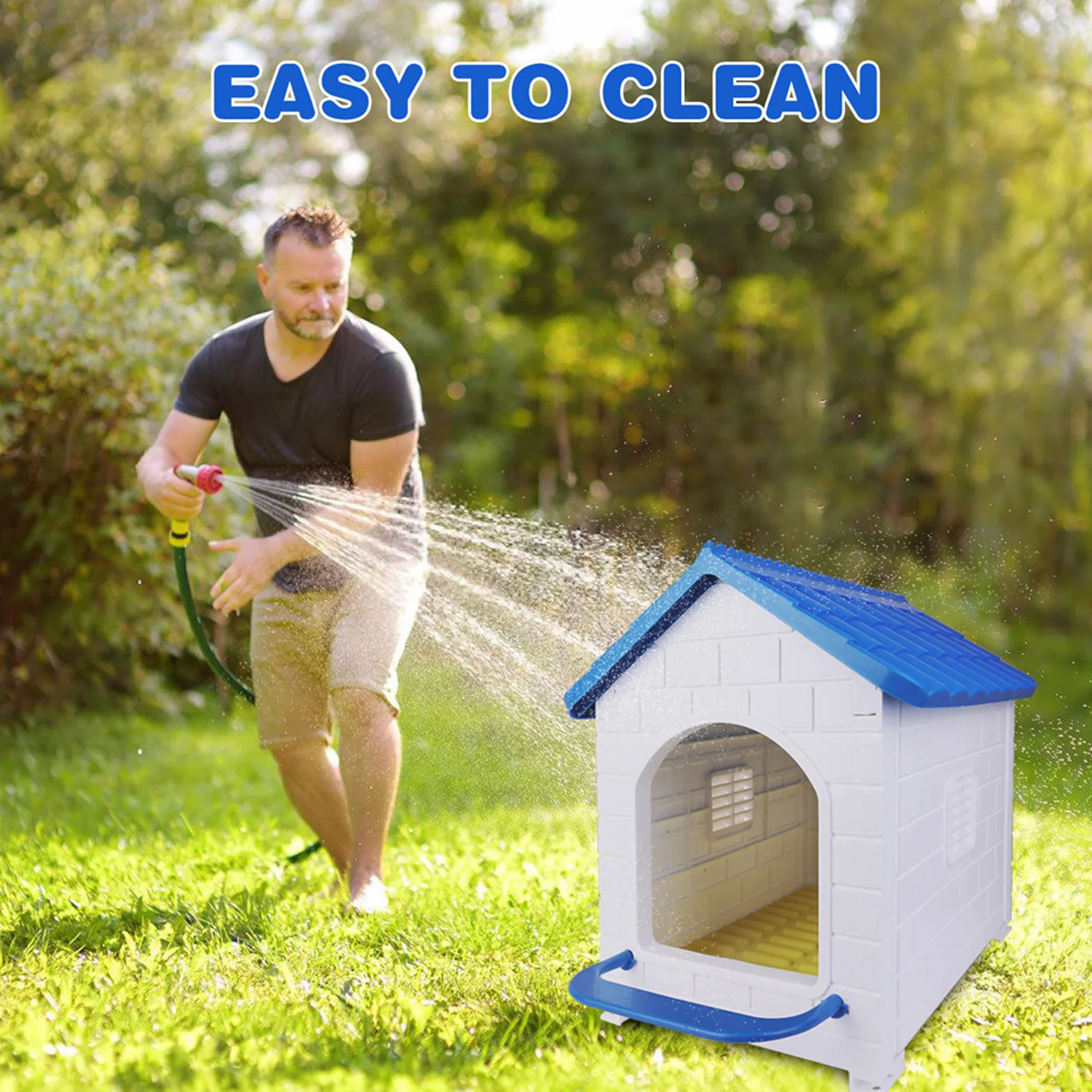Hens Chicken Coop Box Versatile Chicken Nesting Box Entrance Perch Single Compartment Sloped Roof  Resistant for Poultry