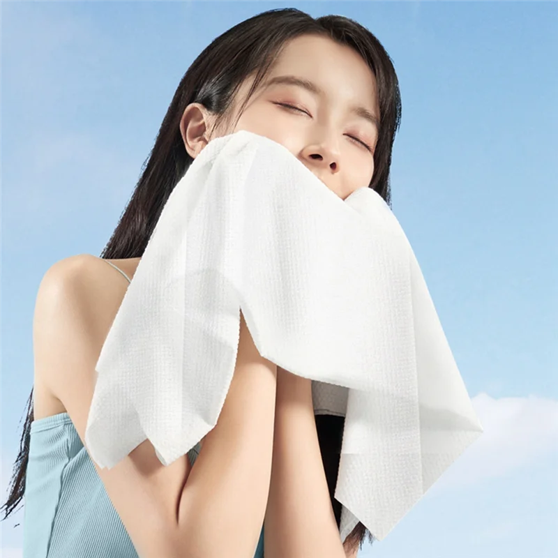 20 pièces serviettes jetables voyage serviette à séchage rapide voyage voyage essentiel douche serviettes lavables facile à utiliser blanc