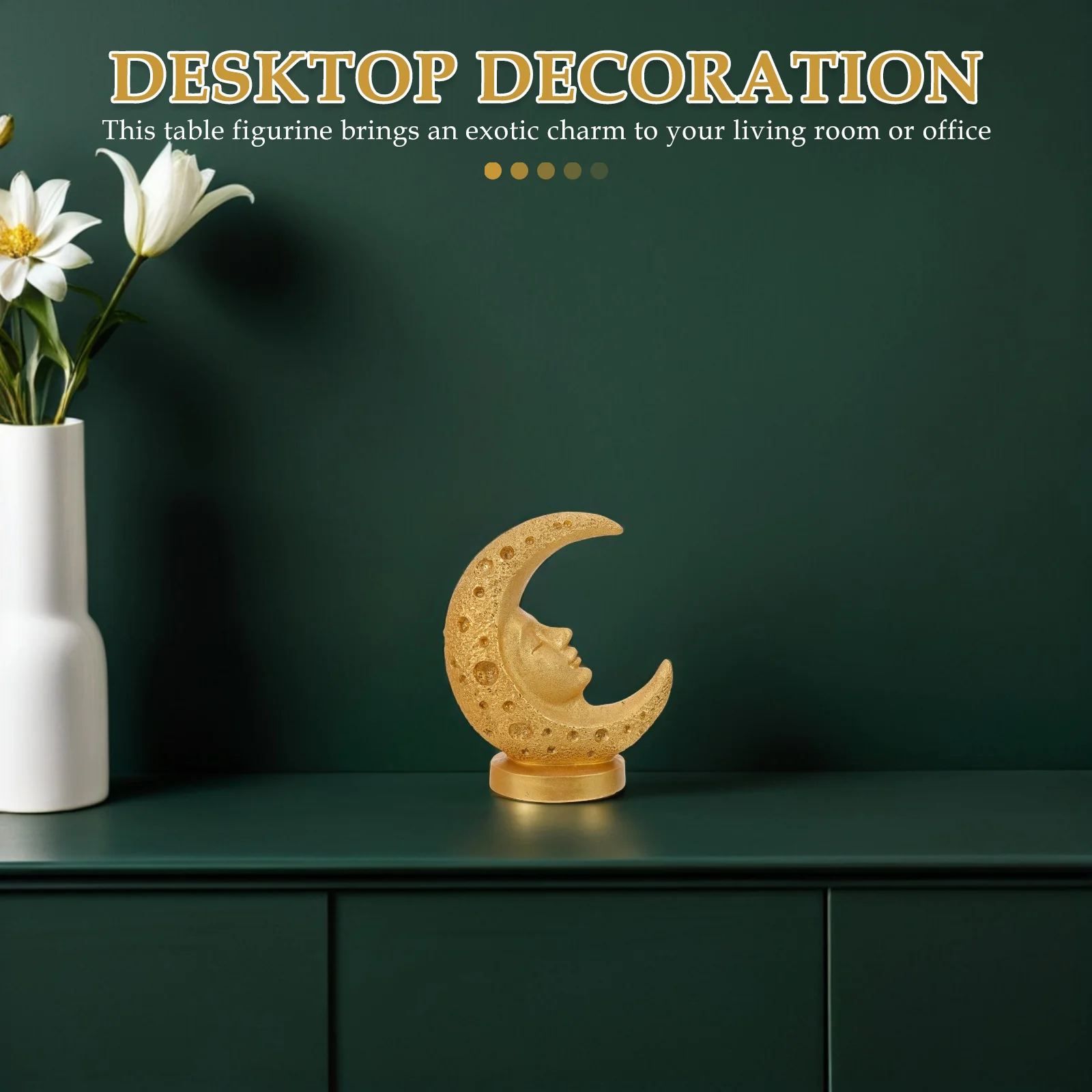 

Middle Eastern Moon Statue Resin Craft For Living Room Office Home Decor Eid Mubarak Tabletop Ornament Ramadan Decoration