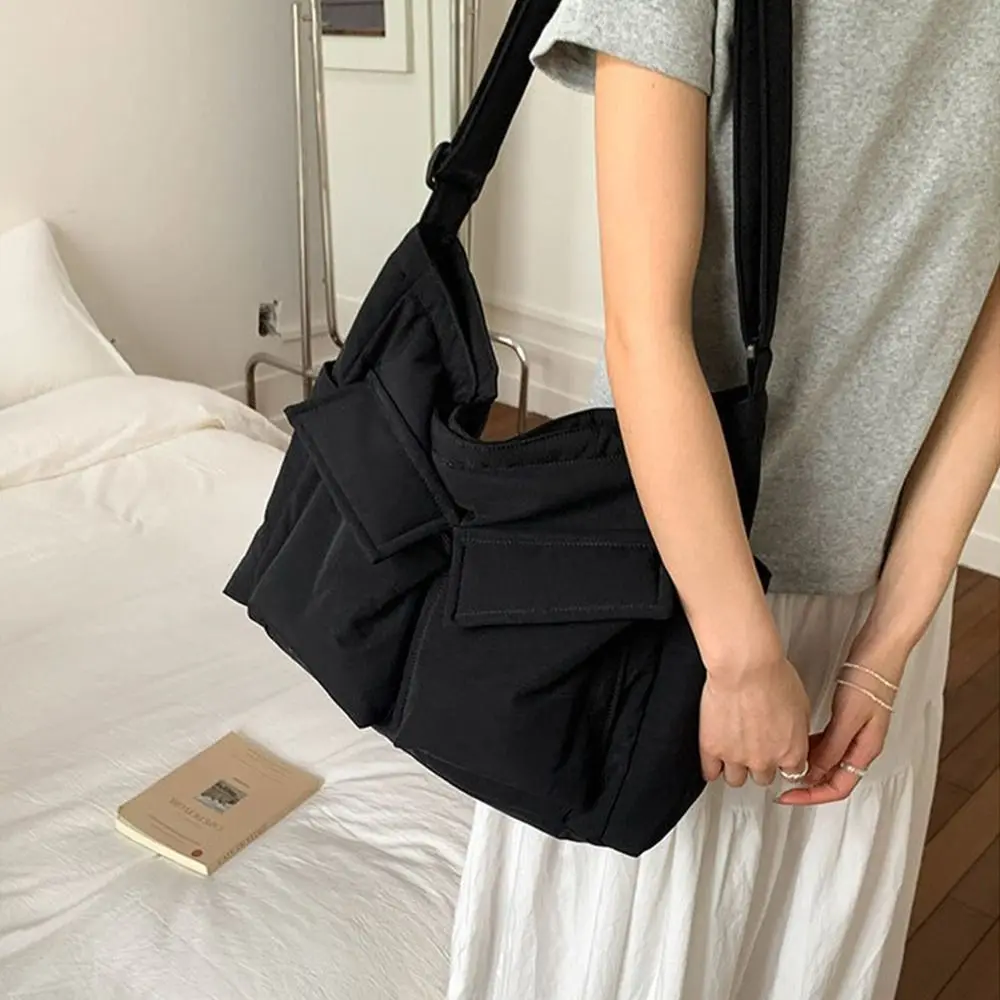 

Casual Chic Slant Cross Tote Bags Nylon Teenager Single Shoulder Bag Commuting Leight Weight Messenger Bags Spring Summer