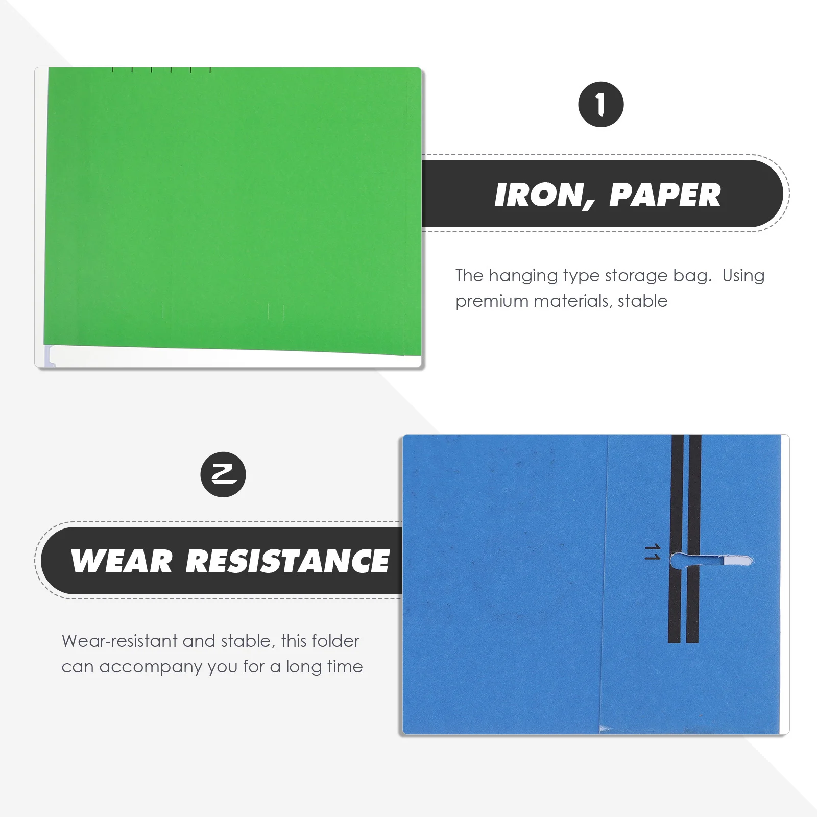 12pcs Paper Metal Hook Hanging Clip Set A4 Receipts Organizer Portable File Folders Office Supplies Storage Box