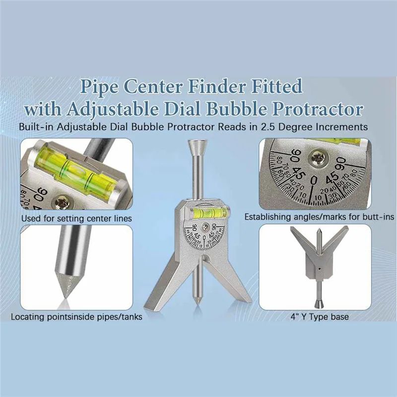 ABAG ท่อ Center Finder พร้อม Centering Head สําหรับวัดเส้นผ่านศูนย์กลางท่อมากกว่า 0.5 นิ้วและ Up Pipe Center Punch ระดับ reusable Durab