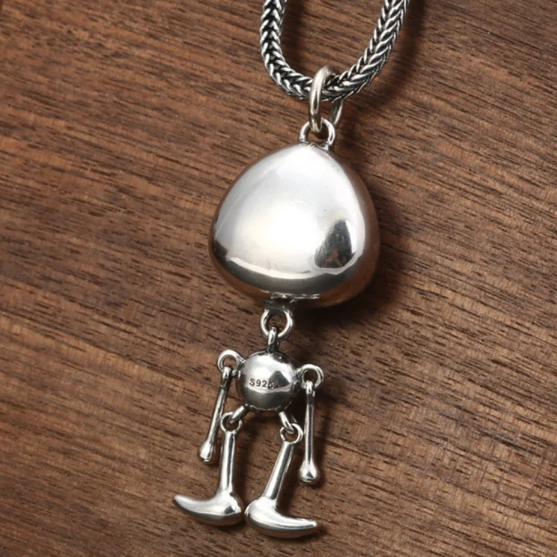 S925 Sterling Silver Charms Pendants for Women Men New Fashion  Alien Movable Cartoon Imp Personality Jewelry Wholesale