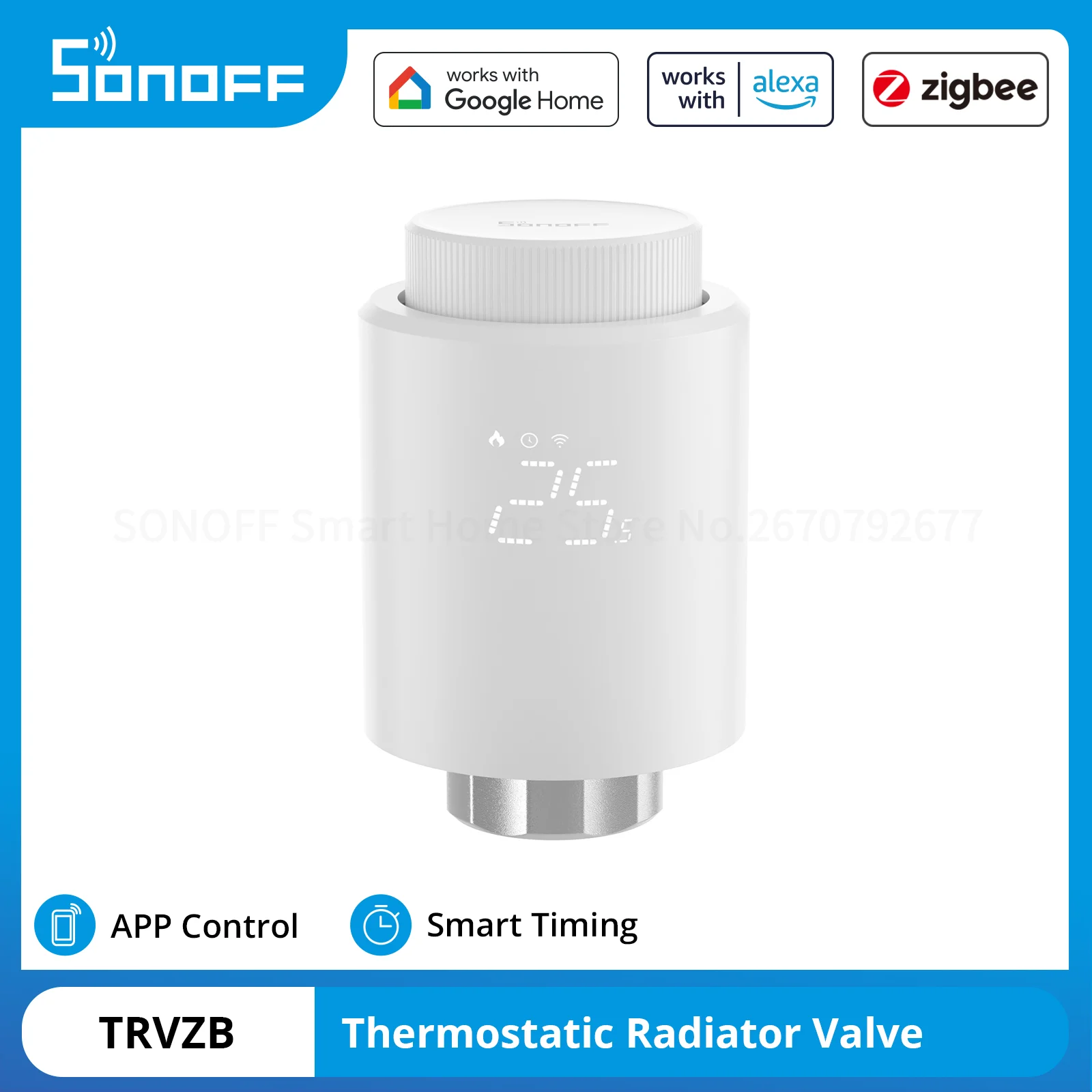 SONOFF TRVZB Zigbee Thermostatic Radiator Valve Smart Home Remote Voice Temperature control via eWeLink Alexa Google ZBDongle-P