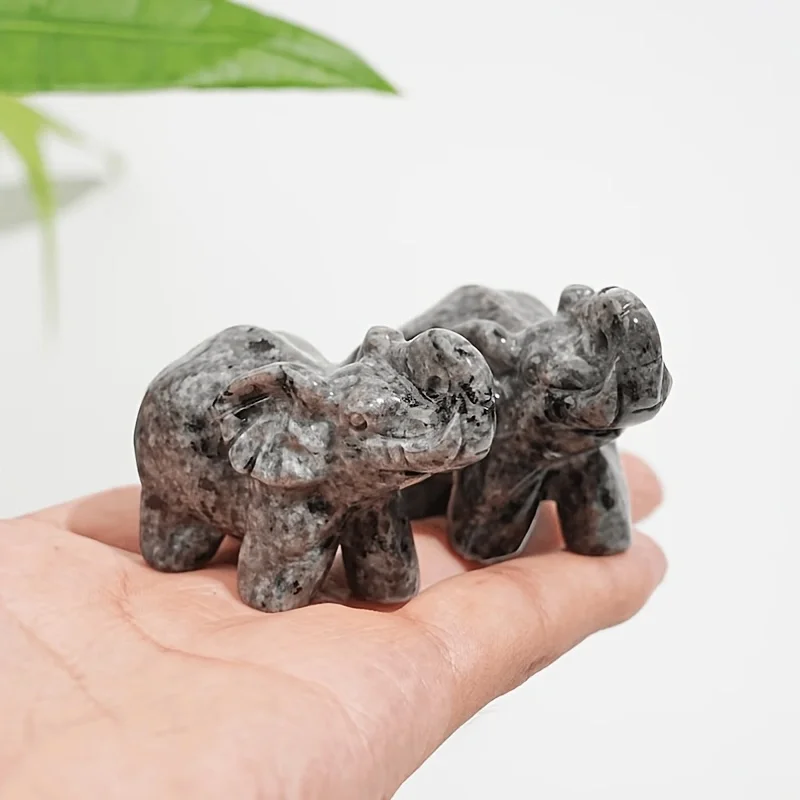 Natural Yooperlite Elephant Crystal Figurine 5cm UV Reactive Carved Animal Statue Healing Stone Home Decor Reiki Gift