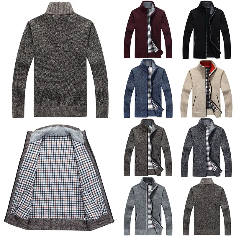 

2022 New Men's Sweaters Autumn Winter Warm Zipper Cardigan Sweaters Man Casual Knitwear Sweatercoat male