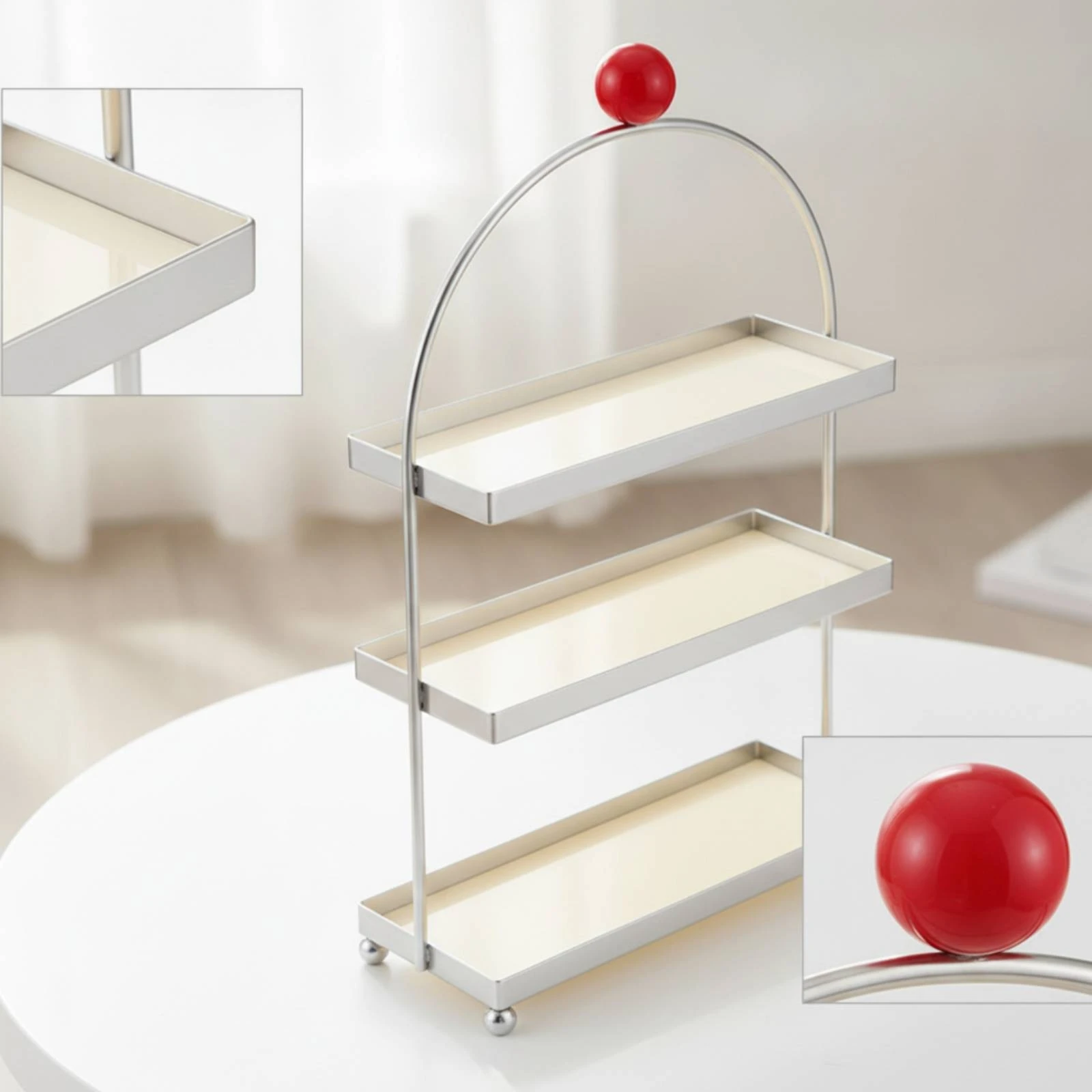 3-Tier Acrylic Organizer Shelf Space-Saving Acrylic Organizer with Metal Frame 3-Tier Storage Rack Slim Stand Compact for Vanity