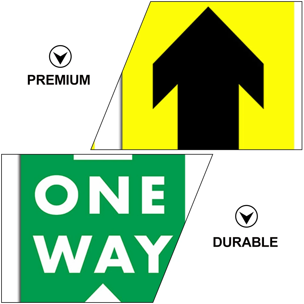 

10pcs One Way Decals Directional Arrow Sticker Ground Sticker Safety Floor Sign Adhesive Warning Marker Social Distancing Floor