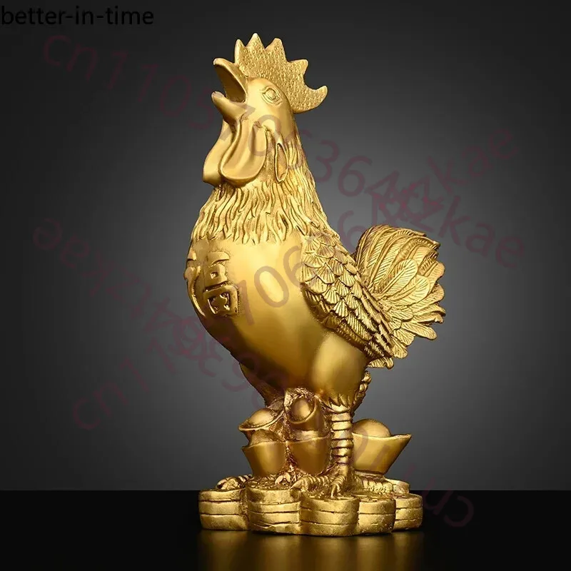 

Медная статуэтка петуха: талисман удачи, приносящий деньги, с символом юаньбао, для декора рабочего стола