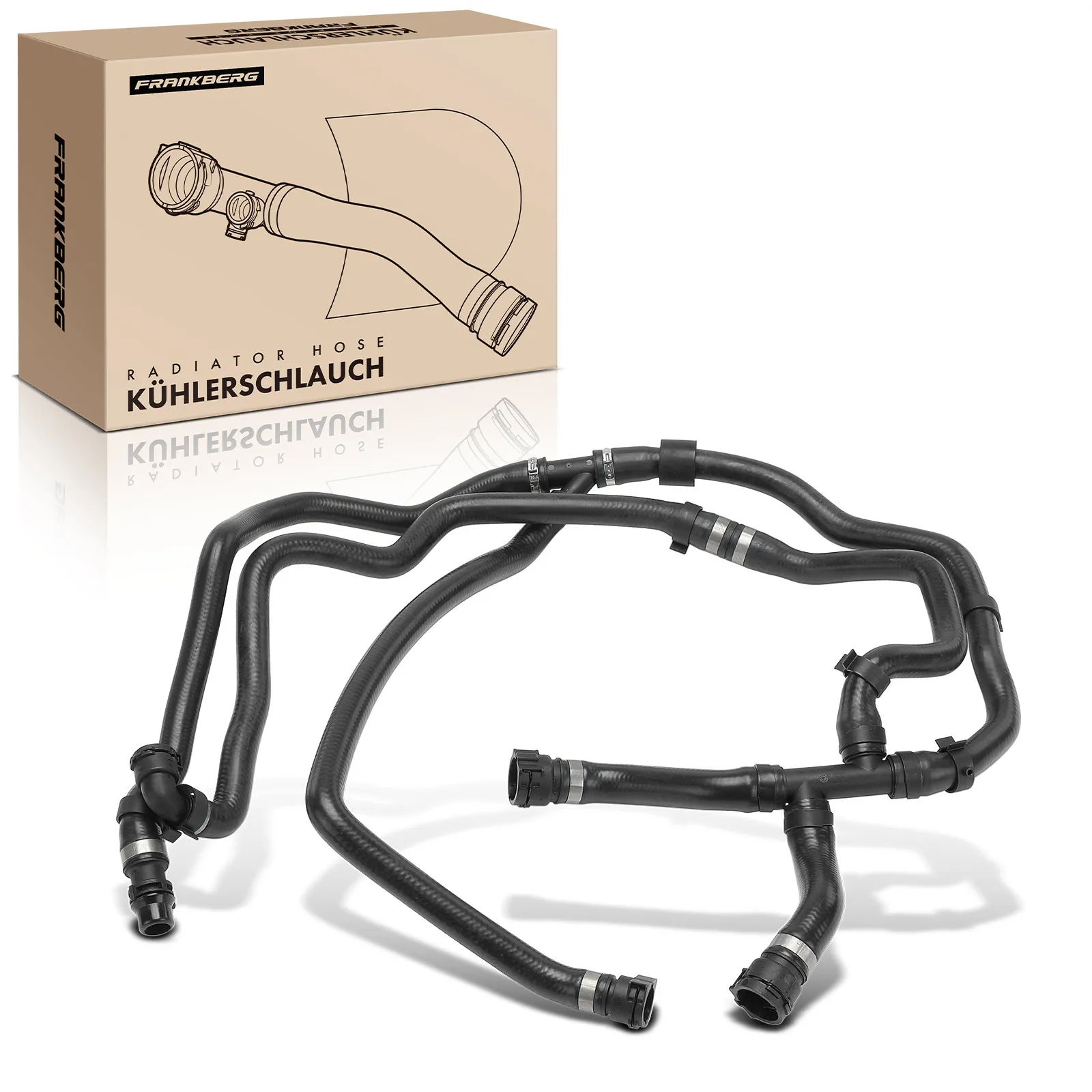 Frankberg 1x Kühlerschlauch Kühlwasserschlauch für BMW 5er E60 520i 2007-2010 2.0L 17127568753 V202658