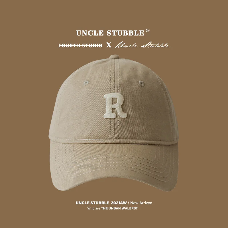 

Коричневая бейсболка R-Label, женская бейсболка с большой головой, маленькая универсальная спортивная шапка, мужская модная кепка в корейском стиле