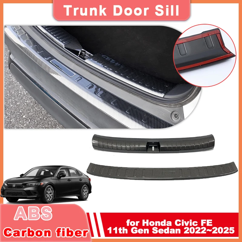 

Car Trunk Door Sill for Honda Civic FE 11th Gen Sedan 2022~2025 ABS Threshold Guard Plate Trim Strips Sticker Part Accessories