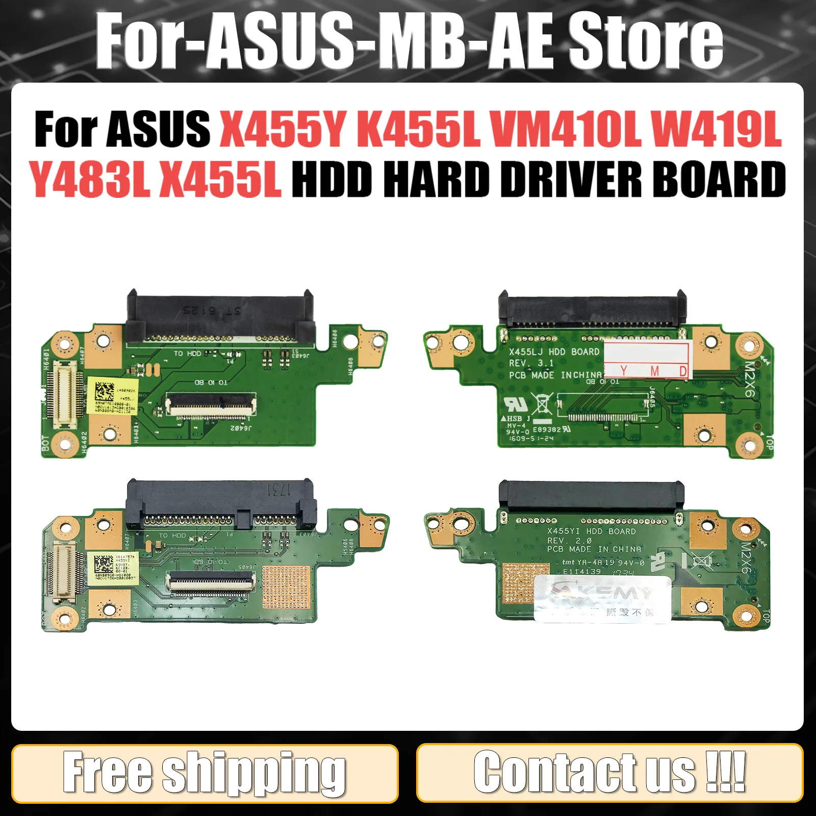 For ASUS X455Y K455L VM410L W419L Y483L X455L X455LJ X455LD X455LF X455WE HDD HARD DRIVER BOARD 100% Tested Fast Ship