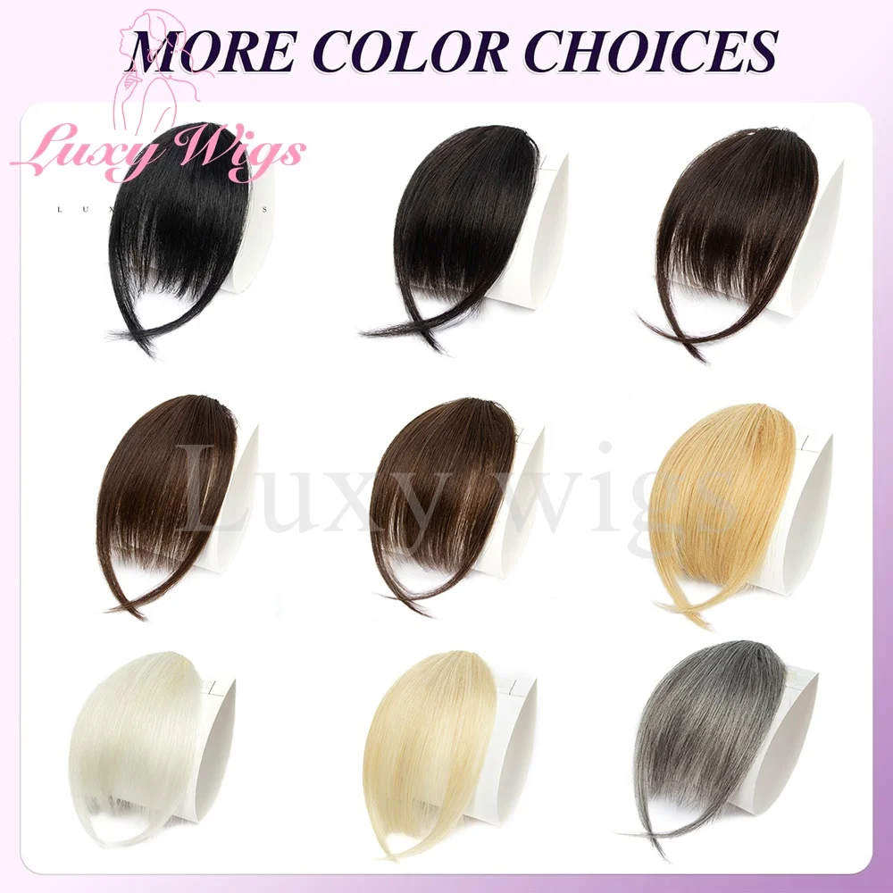 مشبك شعر بشري في الانفجارات هامش مع المعابد الانفجارات Wispy الانفجارات الفرنسية للنساء أسود بني أشقر رمادي الانفجارات الشعر الاستخدام اليومي