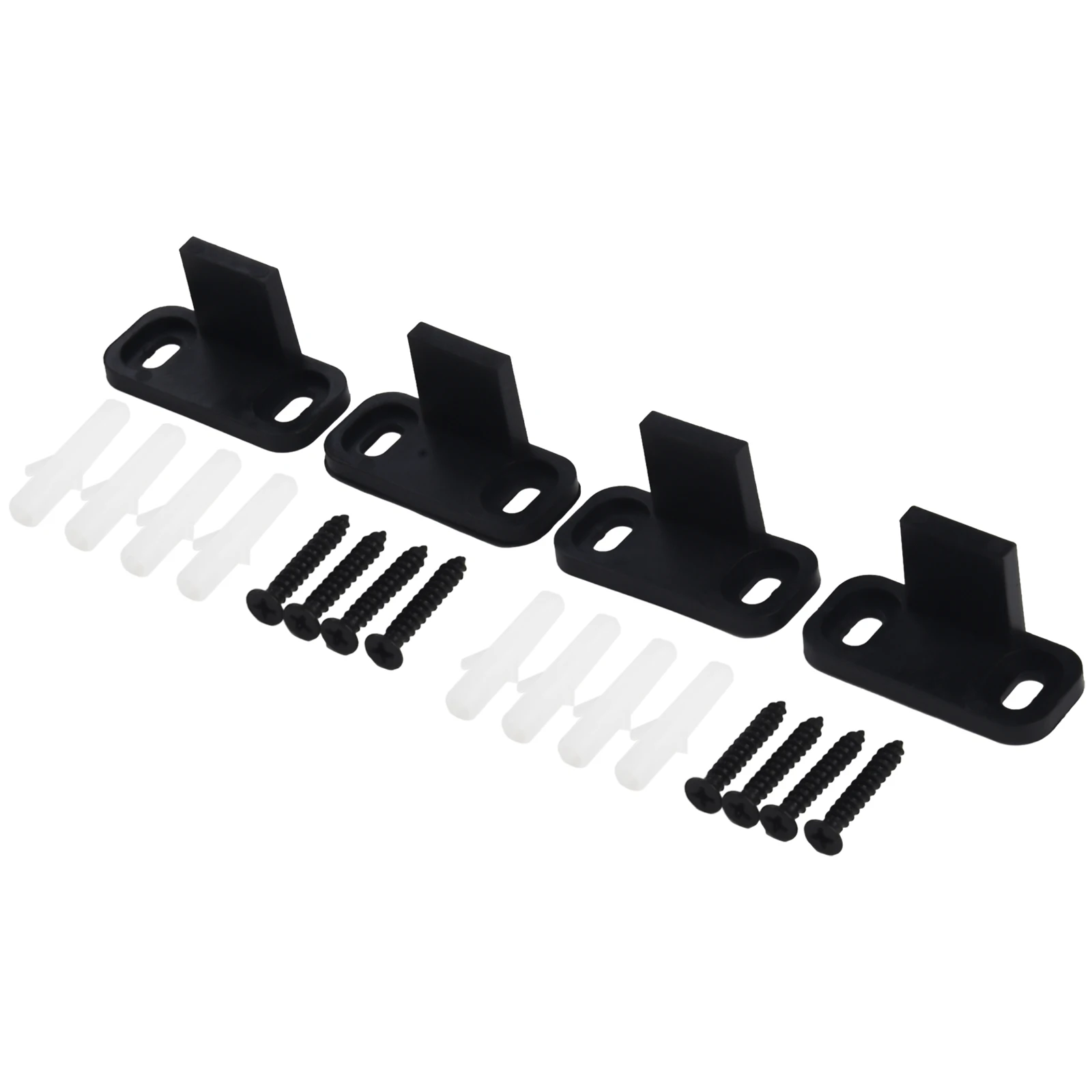 

Floor Guide Shock Stoppers 4PCS 4.5*2cm Adjustable Barn Door Black Reliable Sliding Rail With Screws Brand New