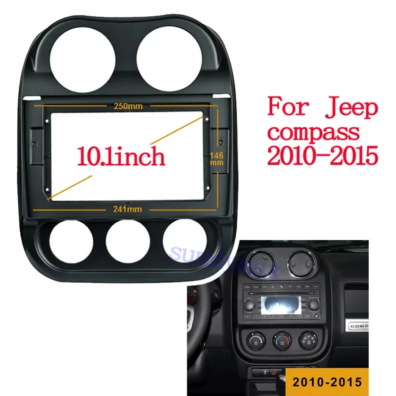 

10.1 Inch Car Radio Fascia Panel Frame for Jeep Compass 2010~2015 car panel Dash Mount Kit Installation DVD GPS Mp5 Plastic