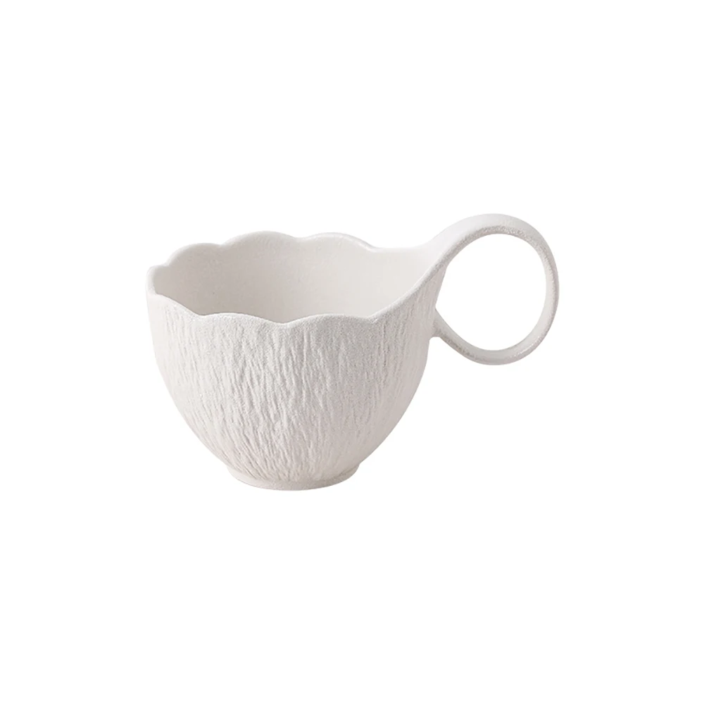 

Креативная керамическая миска с матовой текстурой и ручкой, однотонная цветочная посуда, бытовая посуда для завтрака, йогурта, фруктов и овсов, миски