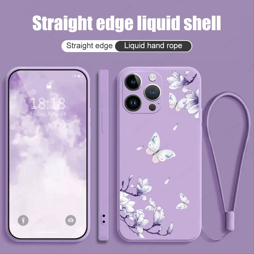 Purple Flower Branch Case For Samsung Galaxy S24 Ultra S23 S22 Ultra S21 S20 FE A54 A34 A53 A52 A71 A52S A33 A32 Soft Case Cover