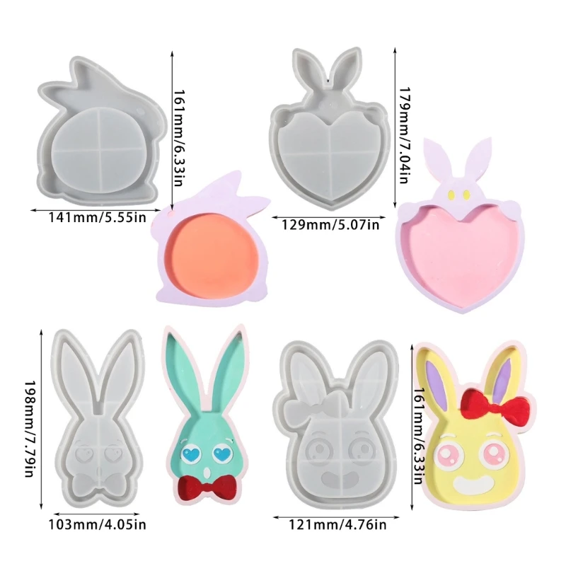 Multipurpose Sturdy Silicone Mold for Resin Art Rabbits Tray Craft Projects