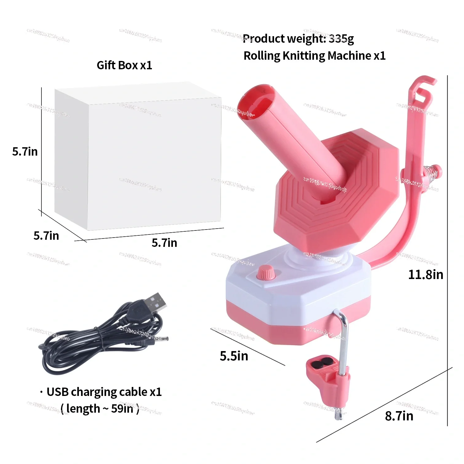 Electric Wool Knitting Bump Finishing Wrapper USB Interface Winding Machine Tool for Craftsmanship