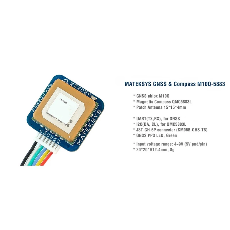 GNSS M10Q-5883 For U-Blox M10 GPS With Compass QMC5883L Module Digital Airspeed 4-9V For FPV Racing Drone