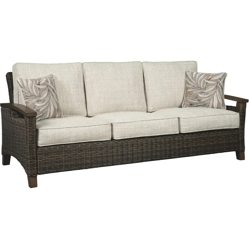 

Outdoor Patio Sofa with Cushion and 2 Pillows