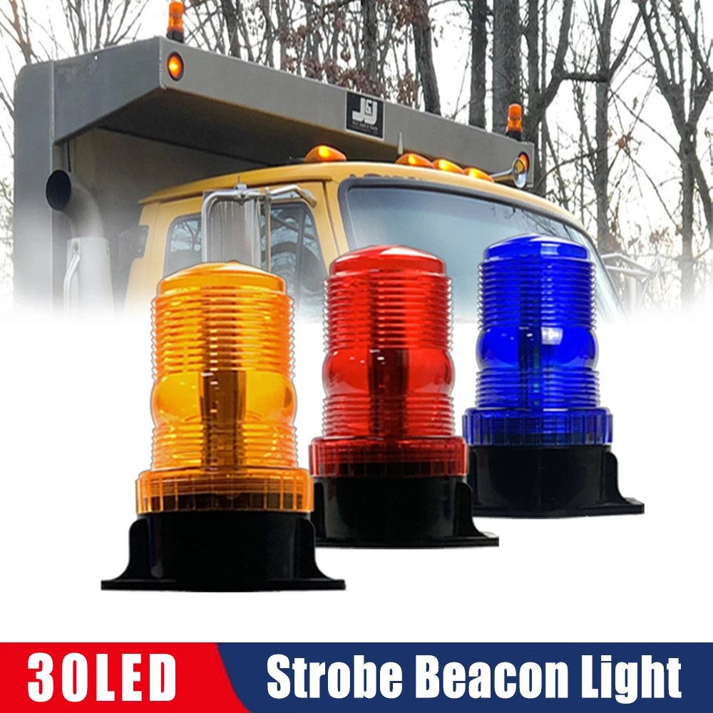 

12/24V 30 LED Car Emergency Strobe Lights Forklift Vehicle Roof Safety Warning Flashing Beacon Lights Traffic Signal Lamp Bulbs