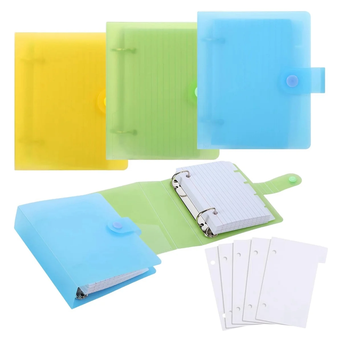 3 Pack Index Card Binder with Dividers, 60 Sheet Each, 3x5 Index Card Holder Index Card Organizer Binder Notebook