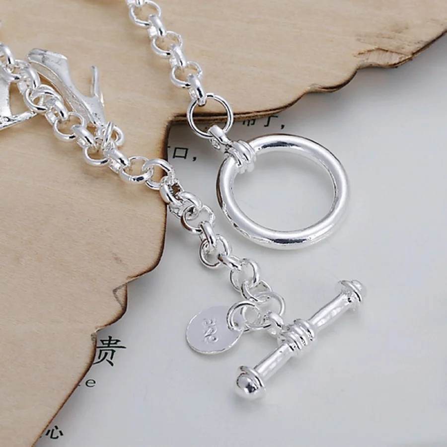 New Fashion Gift For Women Girl Beautiful High Quality Silver Color Jewelry Charm Bracelets Factory Price Free Shipping