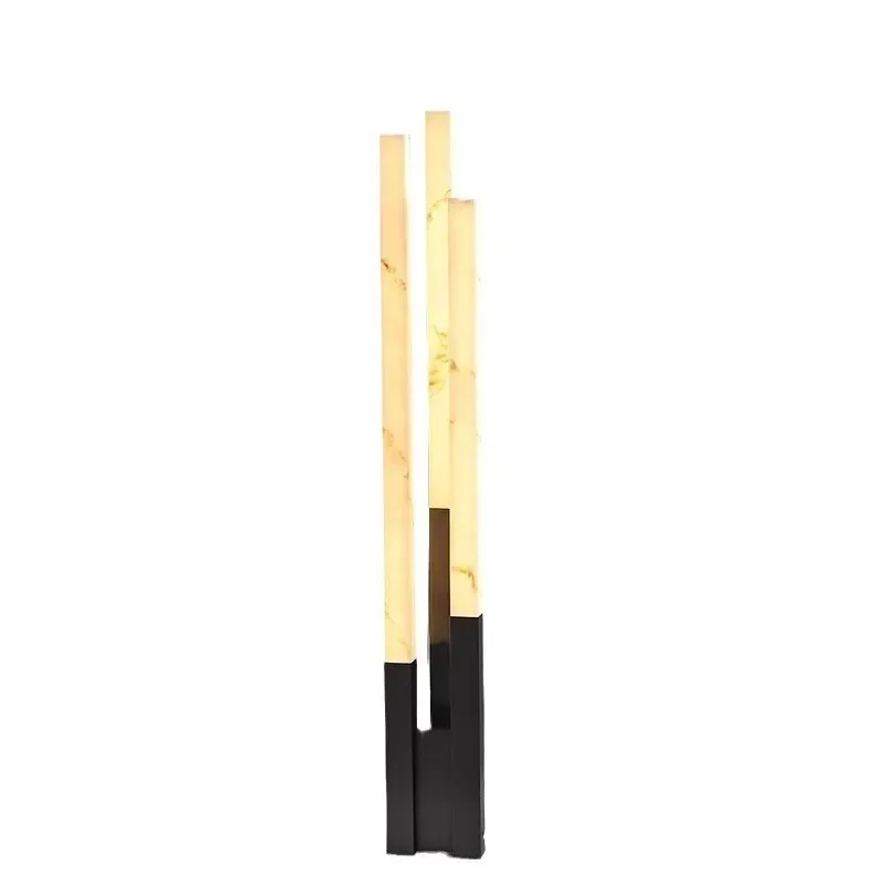 

Italian minimalist imitation marble floor lamp, modern light luxury, stainless steel vertical lamp in living room hotel