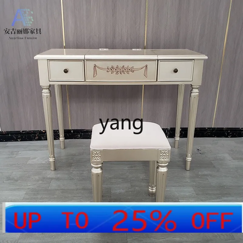 

Ltt solid wood dresser modern simple light luxury makeup table flip cover makeup table