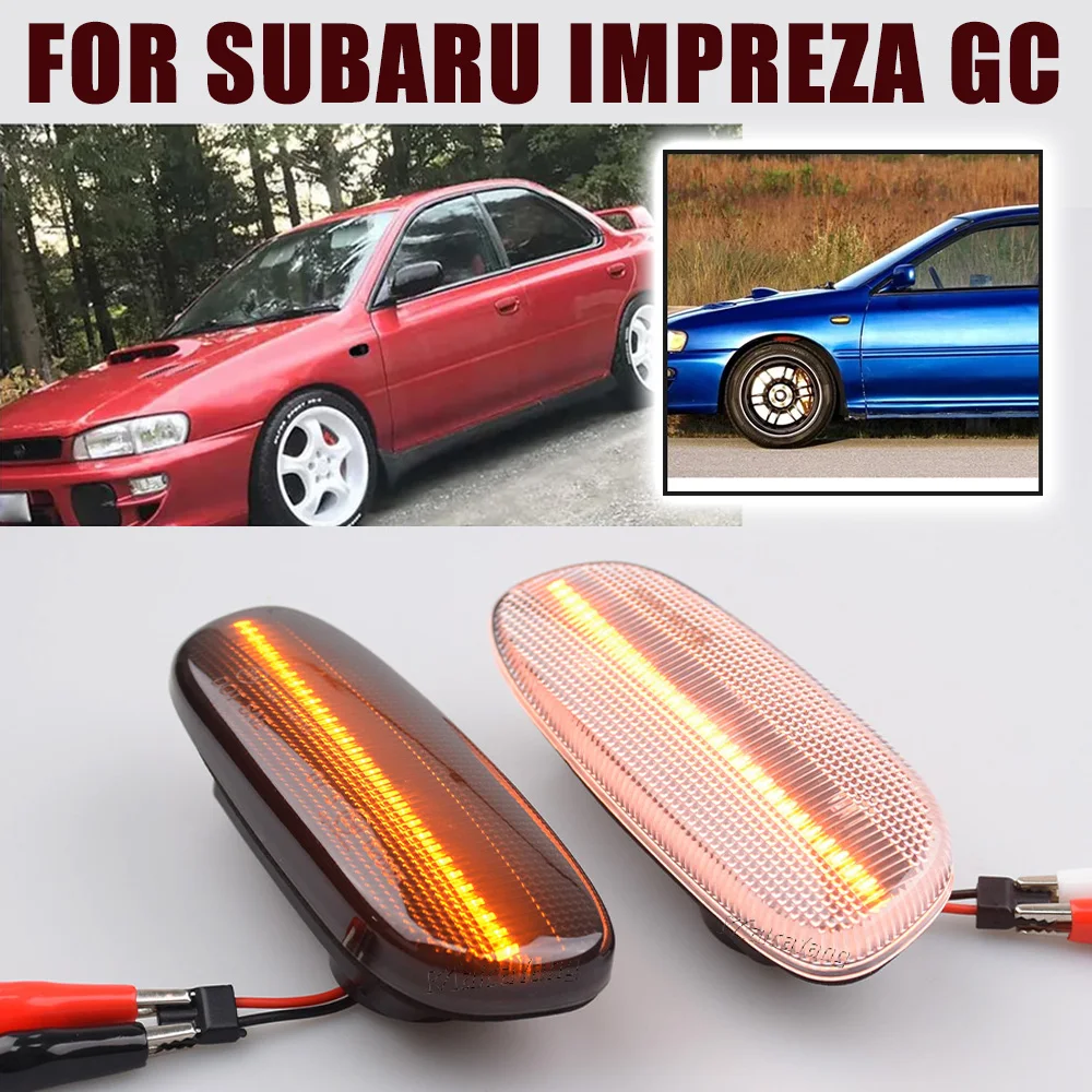 2 قطعة LED الجبهة الحاجز الجانب ماركر ضوء ديناميكية بدوره إشارة مؤشر الوامض مصباح لسوبارو امبريزا GC GM GF 1993-2001