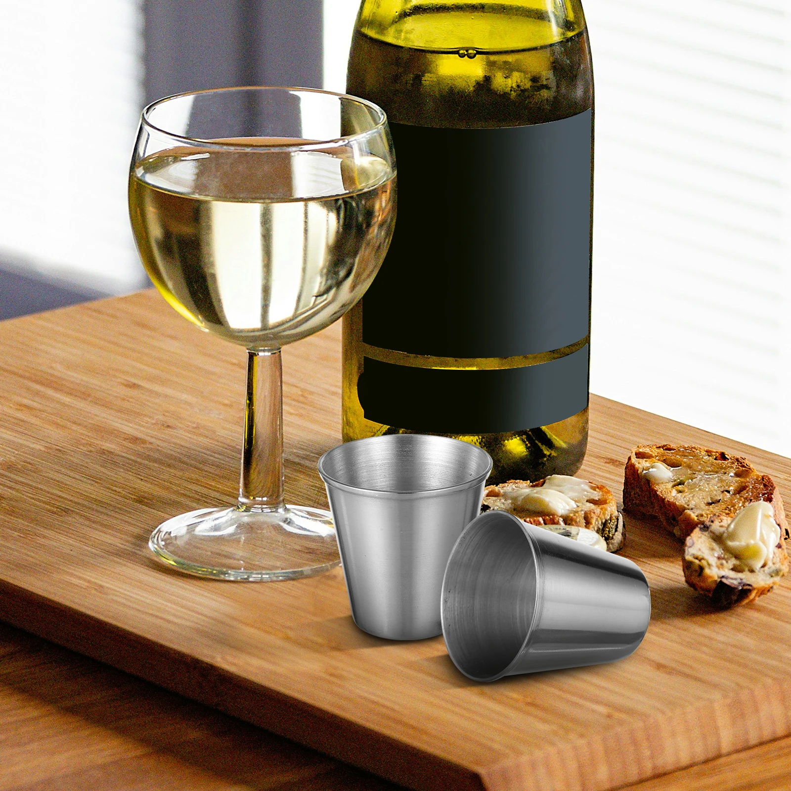 

12pcs Stainless Steel Wine Cup 70Ml Durable Reusable Shot Glasses For Whisky Vodka Coffee Kitchen Drinkware Tumbler