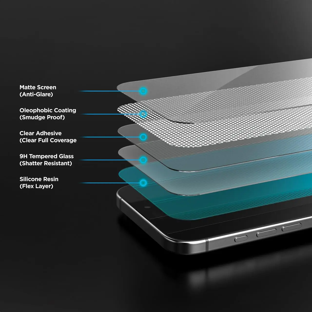 4 قطعة زجاج مقسى غير لامع لهاتف آيفون 17 برو ماكس 13 12 واقي شاشة صغير لهاتف آيفون 16 برو ماكس 11 15 14 Plus زجاج مضاد للوهج