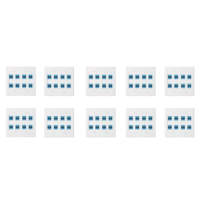

Настенная панель Ingenious-10X Ethernet, 8 портов — Double Gang Cat6 RJ45, разъем Keystone Jack, сетевой кабель, лицевая панель «мама-мама» — синий