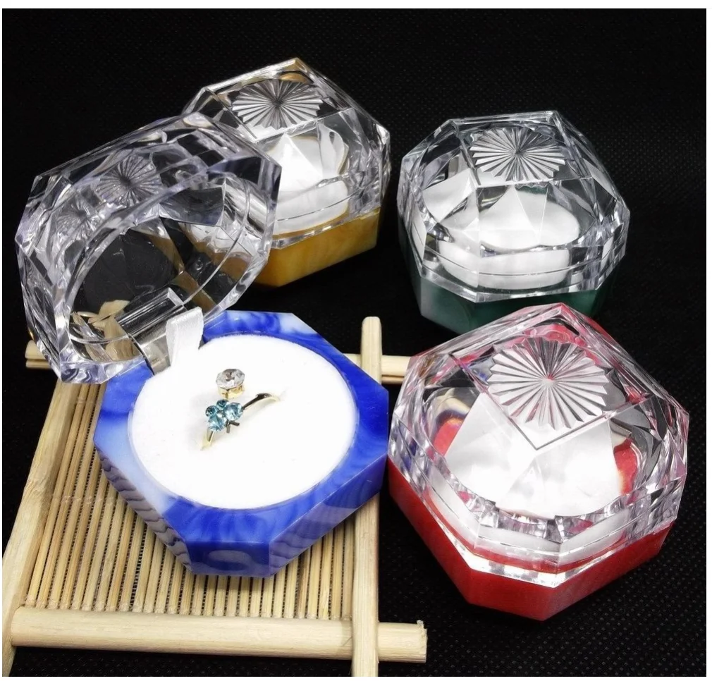 10pcs/lot 10pcs/lot creative style ring stud earring necklace jewelry storage box mini transparent acrylic jewelry box