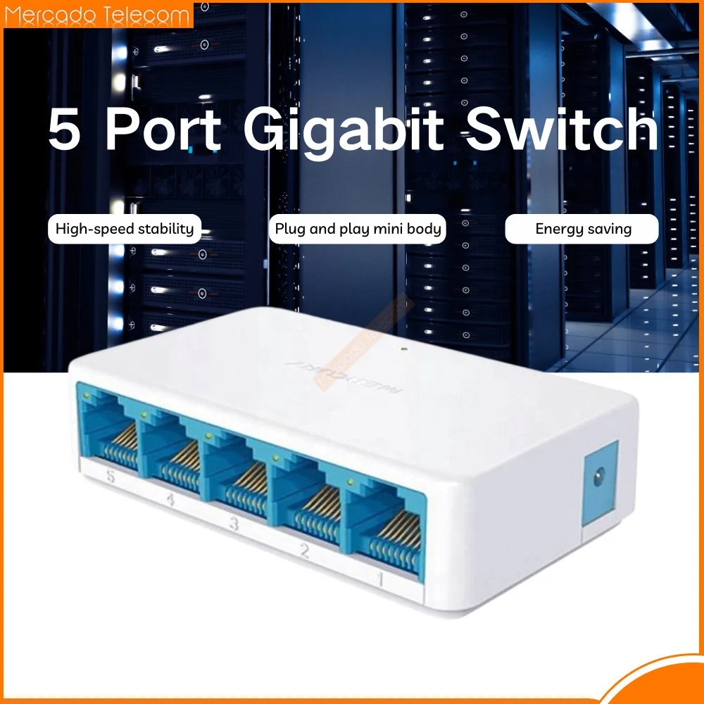 

Mercury 5-Port LAN Switch 1000Mbps Home Internet Full Gigabit Port Ethernet Network Hub Unmanagement Plug And Play