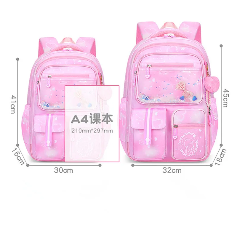 Primary School Cute Waterproof Gradient Color Children Backpack Bow knot School Bags Back Pack For Kid Teenage Beading Schoolbag